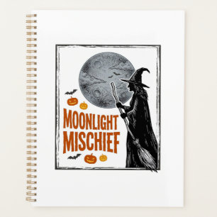 Vintage Witch Shirt Halloween Moon Silhouette_1 Planner