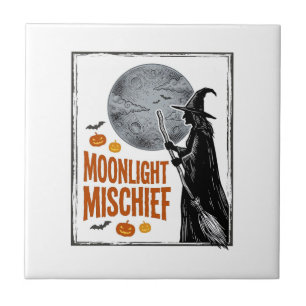 Vintage Witch Shirt Halloween Moon Silhouette_1 Tile