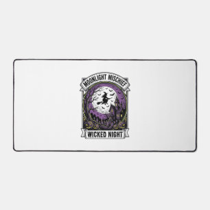 Vintage Witch Shirt Moonlit Haunted Halloween Art_ Desk Mat