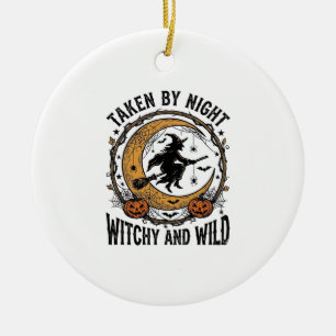 Vintage Witch Shirt Taken Witch Halloween Design_1 Ceramic Tree Decoration
