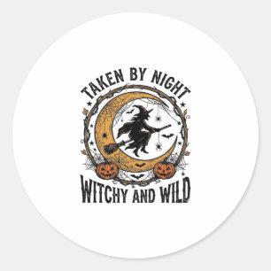 Vintage Witch Shirt Taken Witch Halloween Design_1 Classic Round Sticker