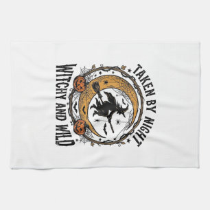 Vintage Witch Shirt Taken Witch Halloween Design_1 Tea Towel