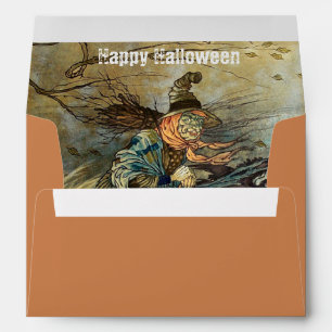 Vintage Witch Spooky Halloween Envelope