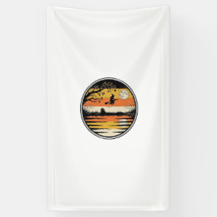 Vintage Witch Sunset Halloween Vector Design_1 Banner