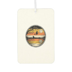 Vintage Witch Sunset Halloween Vector Design_1 Car Air Freshener
