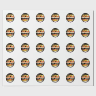 Vintage Witch Sunset Halloween Vector Design_1 Wrapping Paper