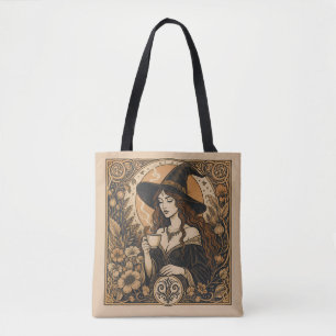 Vintage Witch Tea Time Tote Bag