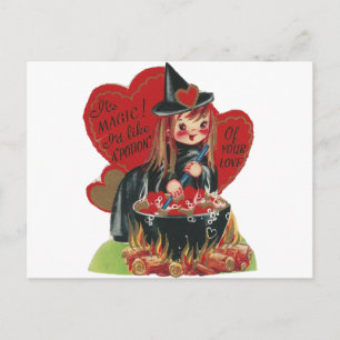 Vintage "Witch" Valentine Holiday Postcard