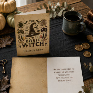 Vintage Witchcore Halloween Greeting Card