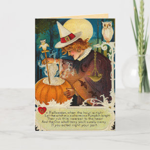 Vintage Witchcraft Halloween Witch cards