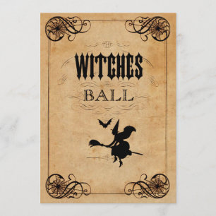 Vintage Witches Ball 40th Birthday Double Sided Invitation