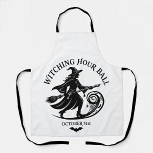 Vintage Witching Hour Ball Halloween Apron