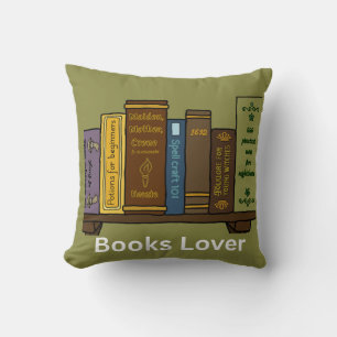 Vintage Witchy Bookshelf For Book Lovers Cushion