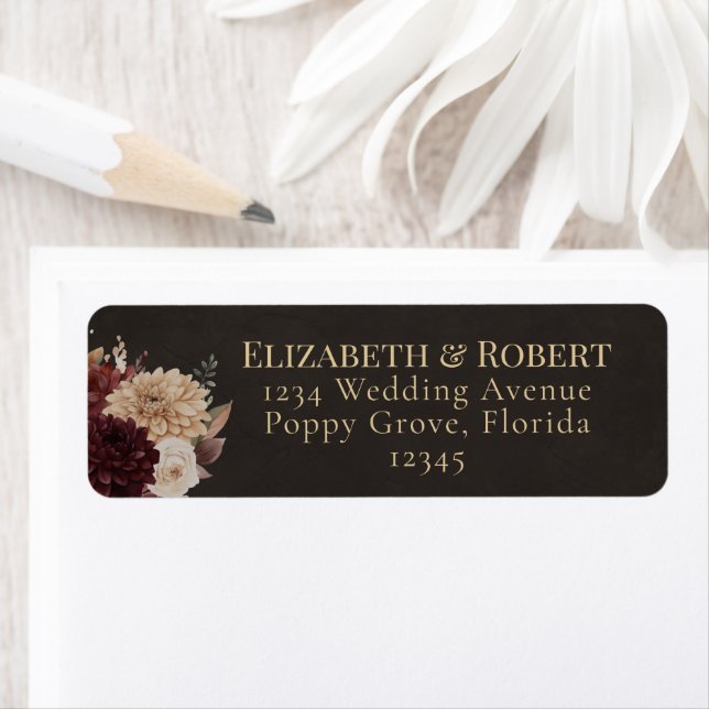 Vintage Witchy Floral Wedding Address Labels (Insitu)