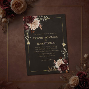 Vintage Witchy Floral Wedding Invitation