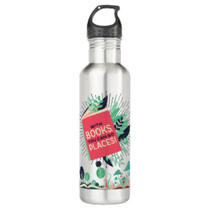 Vintage With Books you can go places . 710 Ml Water Bottle