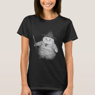 Vintage Wizard Cat Weird Funny Halloween Cat Meme  T-Shirt