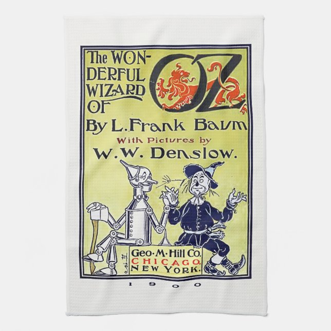 Vintage Wizard of Oz Book Cover Tea Towel (Vertical)