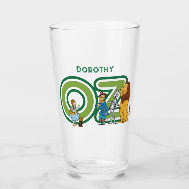Vintage Wizard of Oz Characters and Text Letters Glass (Front)
