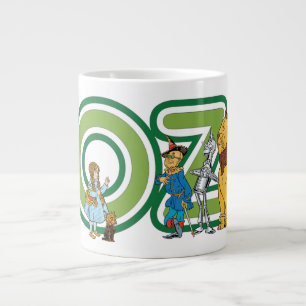 Vintage Wizard of Oz Characters and Text Letters Large Coffee Mug