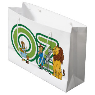 Vintage Wizard of Oz Characters and Text Letters Large Gift Bag