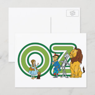 Vintage Wizard of Oz Characters and Text Letters Postcard