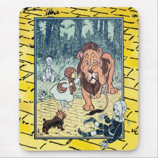 Vintage Wizard of Oz Characters, Yellow Brick Road Mouse Pad