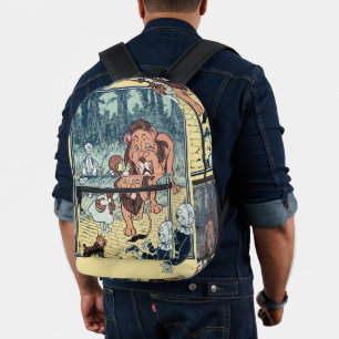 Vintage Wizard of Oz Characters, Yellow Brick Road Printed Backpack