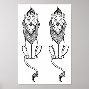 Vintage Wizard of Oz, Cowardly Lion Poster
