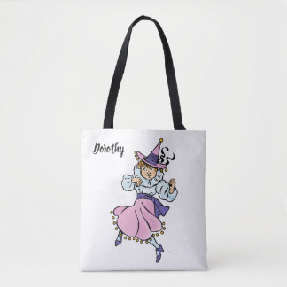 Vintage Wizard of Oz, Cute Dancing Girl Munchkin Tote Bag