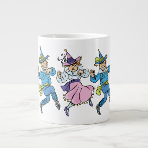 Vintage Wizard of Oz, Cute Dancing Munchkins! Large Coffee Mug
