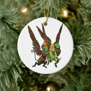 Vintage Wizard of Oz, Dorothy, Evil Flying Monkeys Ceramic Tree Decoration
