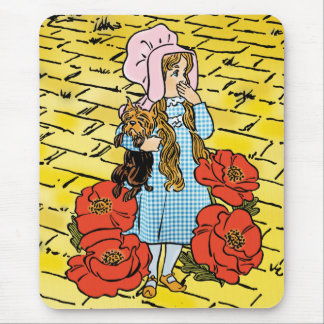 Vintage Wizard of Oz, Dorothy, Red Poppy Flowers Mouse Pad