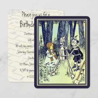 Vintage Wizard of Oz Dorothy Tinman Birthday Party Invitation