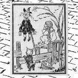 Vintage Wizard of Oz, Dorothy Toto Meet Scarecrow Jigsaw Puzzle<br><div class="desc">Vintage illustration Victorian Era black and white classic children's fairy tales image by William Wallace Denslow from the story book The Wonderful Wizard of Oz by L. Frank Baum. The young girl Dorothy and her pet dog Toto meet the Scarecrow in a field while they follow the yellow brick road...</div>