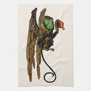 Vintage Wizard of Oz, Evil Flying Monkey Hat Tea Towel
