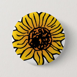 Vintage Wizard of Oz Fairy Tale Sunflower in Bloom 6 Cm Round Badge