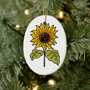 Vintage Wizard of Oz Fairy Tale Sunflower in Bloom Ceramic Tree Decoration