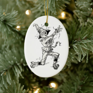 Vintage Wizard of Oz Fairy Tales, the Scarecrow Ceramic Tree Decoration