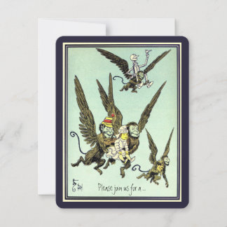 Vintage Wizard of Oz. Flying Monkey Birthday Party Invitation