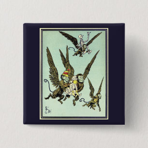 Vintage Wizard of Oz, Flying Monkeys with Dorothy 15 Cm Square Badge
