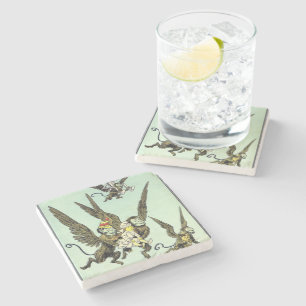 Vintage Wizard of Oz, Flying Monkeys with Dorothy Stone Coaster