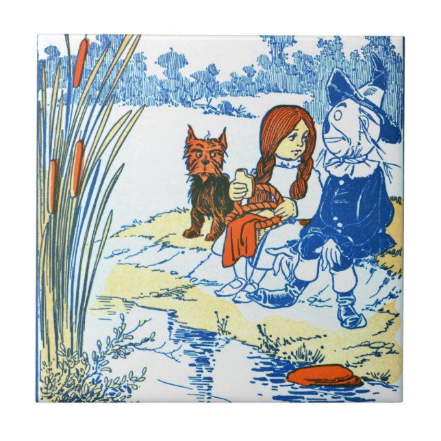 Vintage Wizard of Oz Illustration - Pond Tile (Front)