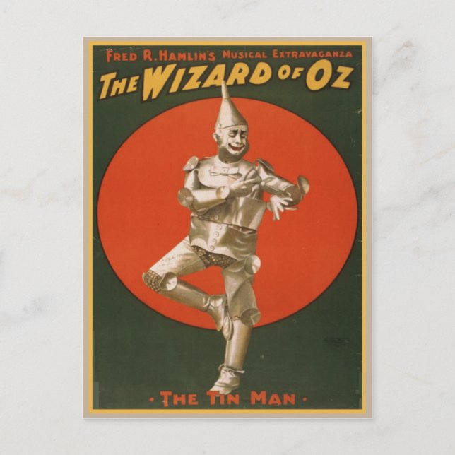 Vintage Wizard Of Oz Poster Postcard (Front)