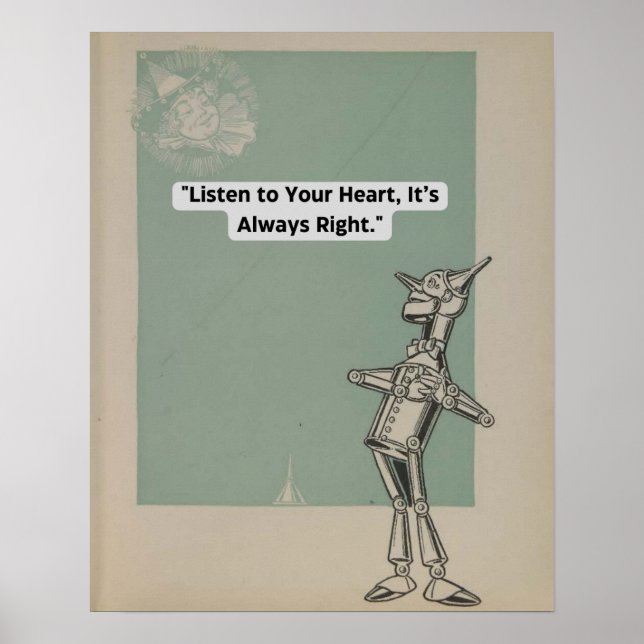 Vintage Wizard Of Oz - Tinman Quote Poster (Front)