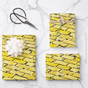 Vintage Wizard of Oz Yellow Brick Road by Denslow Wrapping Paper Sheet