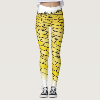 Vintage Wizard of Oz Yellow Brick Road Pattern Leggings