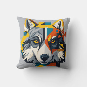 vintage wolf 3 cushion