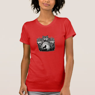 Vintage Wolf Pack T-Shirt – Gothic Moon Wolf Graph