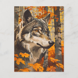 Vintage Wolf Portrait Postcard